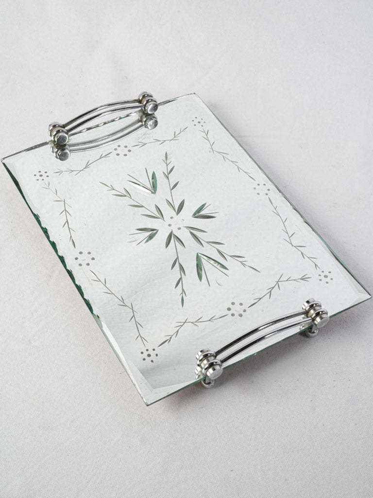 Beveled elegant glass tray  