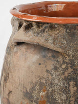 Cinnamon orange glazed earthenware vessel