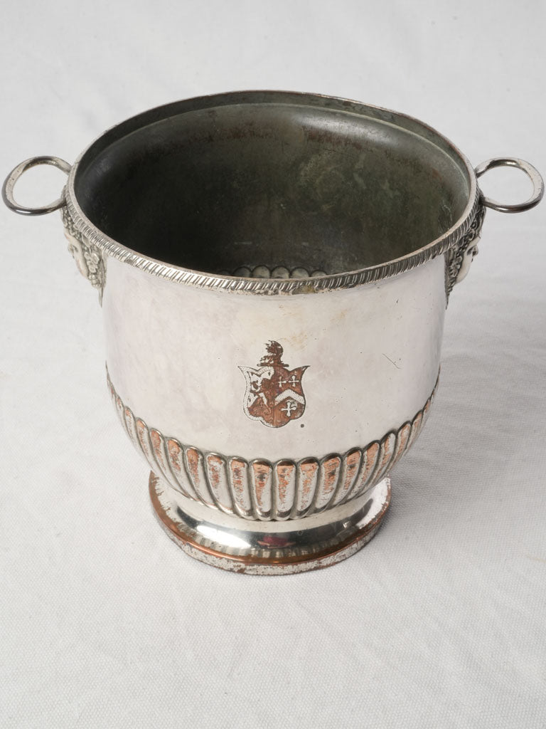 Champagne bucket w/ coat of arms