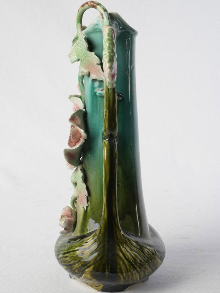 Vintage botanical-themed Art Nouveau vase  