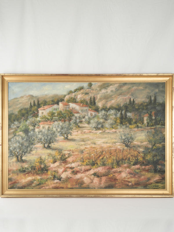 Charming, large Provençal landscape painting