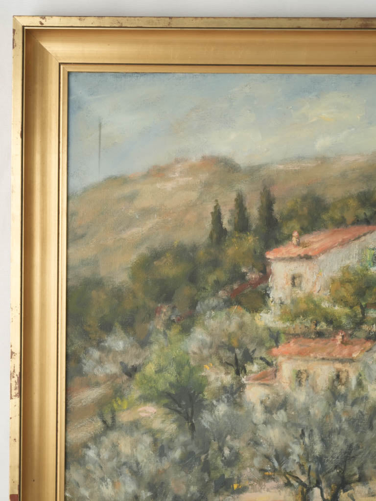Stunning, beveled gilt-framed French landscape
