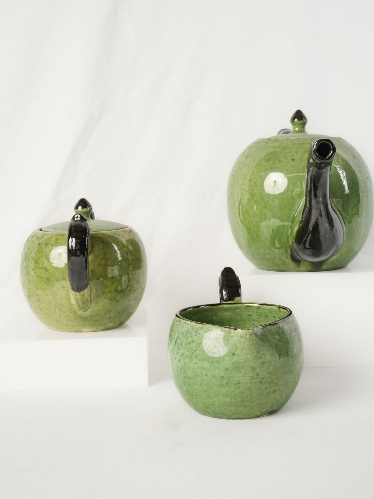 Artisanal Vallauris pottery ensemble