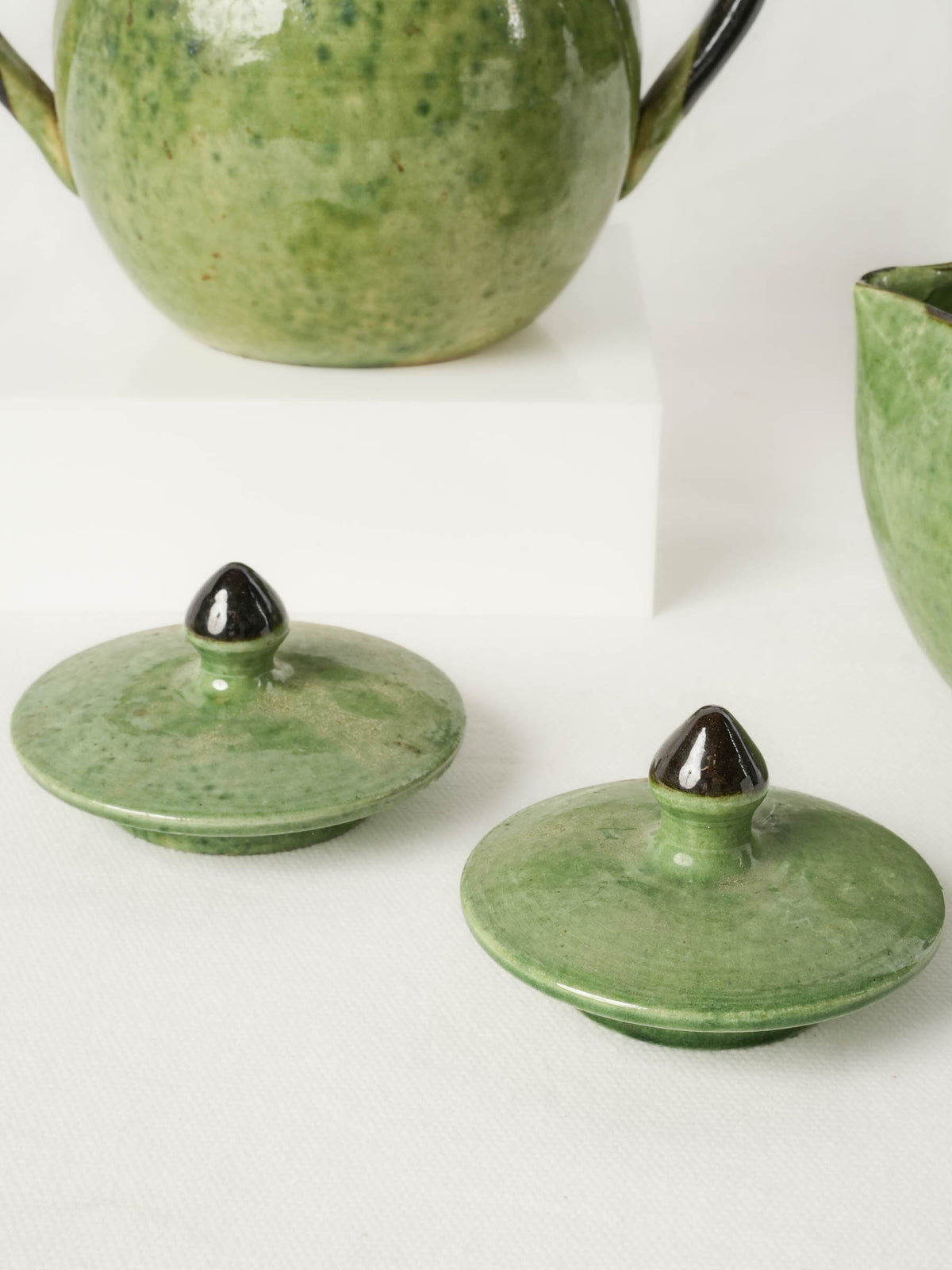 Subtly freckled French ceramic ware