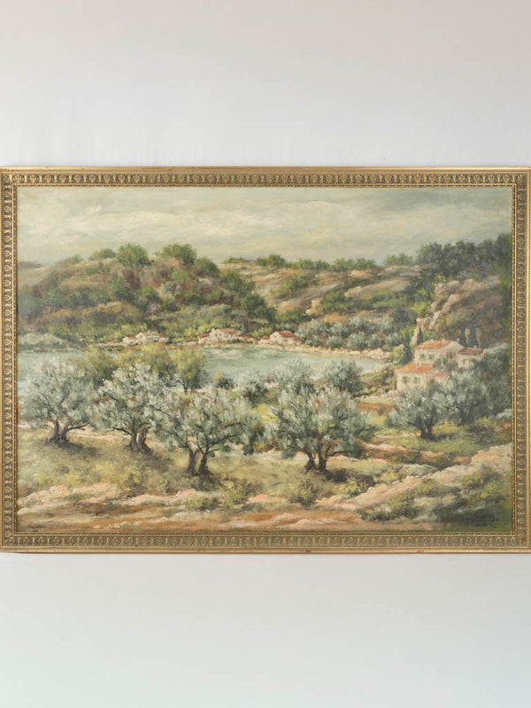 Vintage Provençal landscape oil painting
