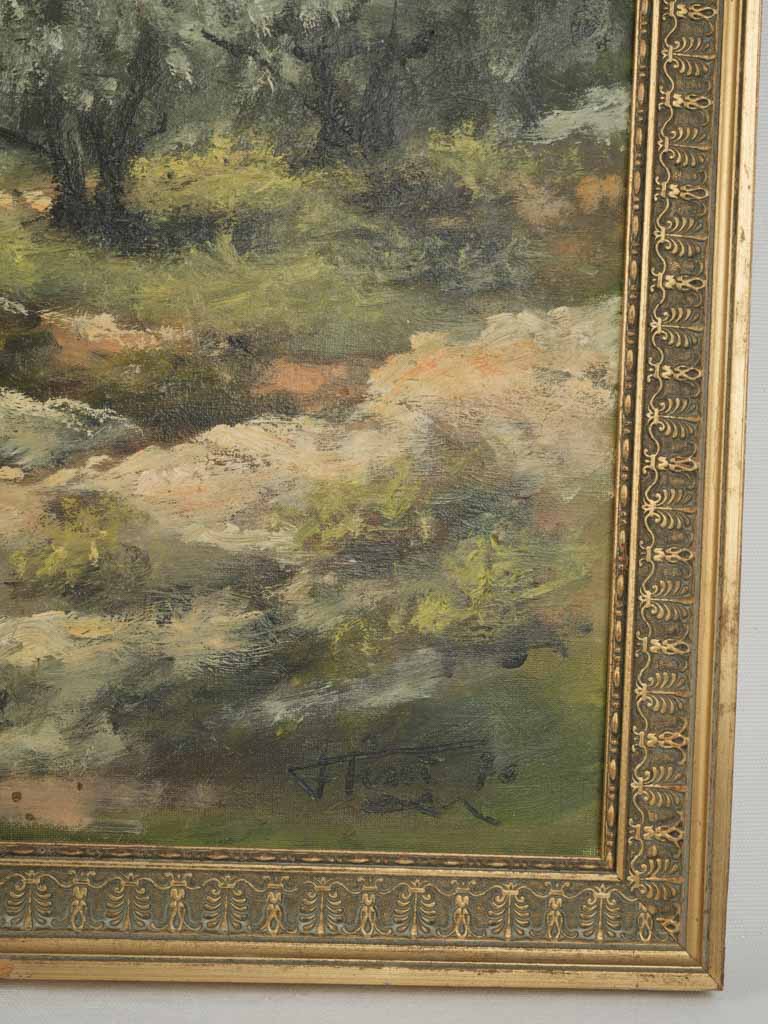 Charming framed Provençal oil artwork