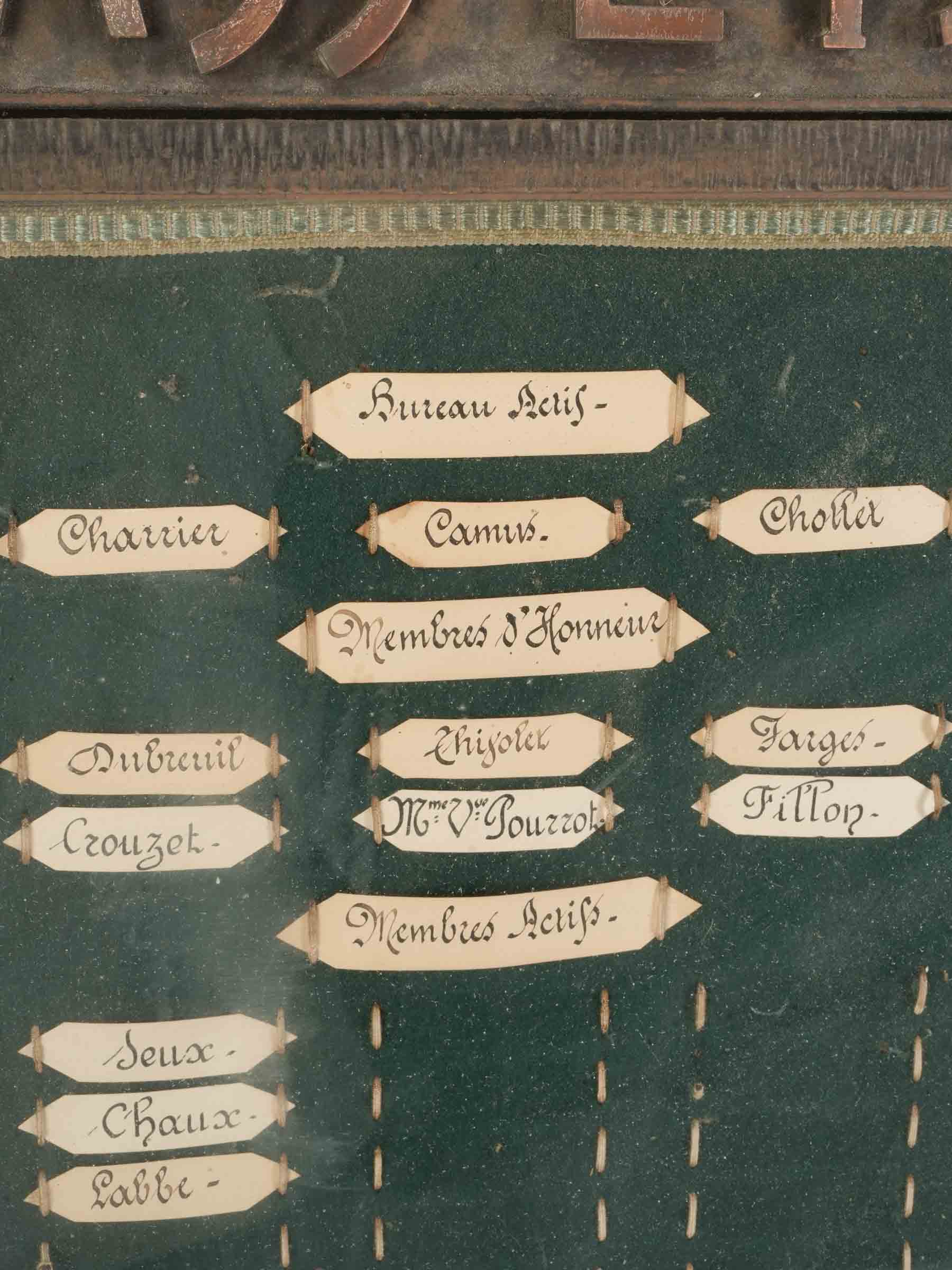 Rare French “Classe 1926” Wrought-Iron and Copper Honor Board, c. 1926 - 26½" x 32¾"