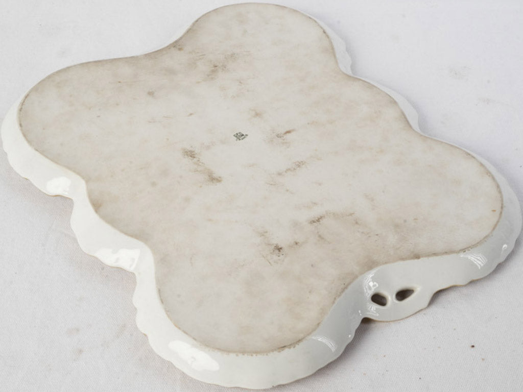 Late 19th Century Limoges Porcelain Tray w/ Hand-Painted Floral Motif and Gilt Rim - 15¾"