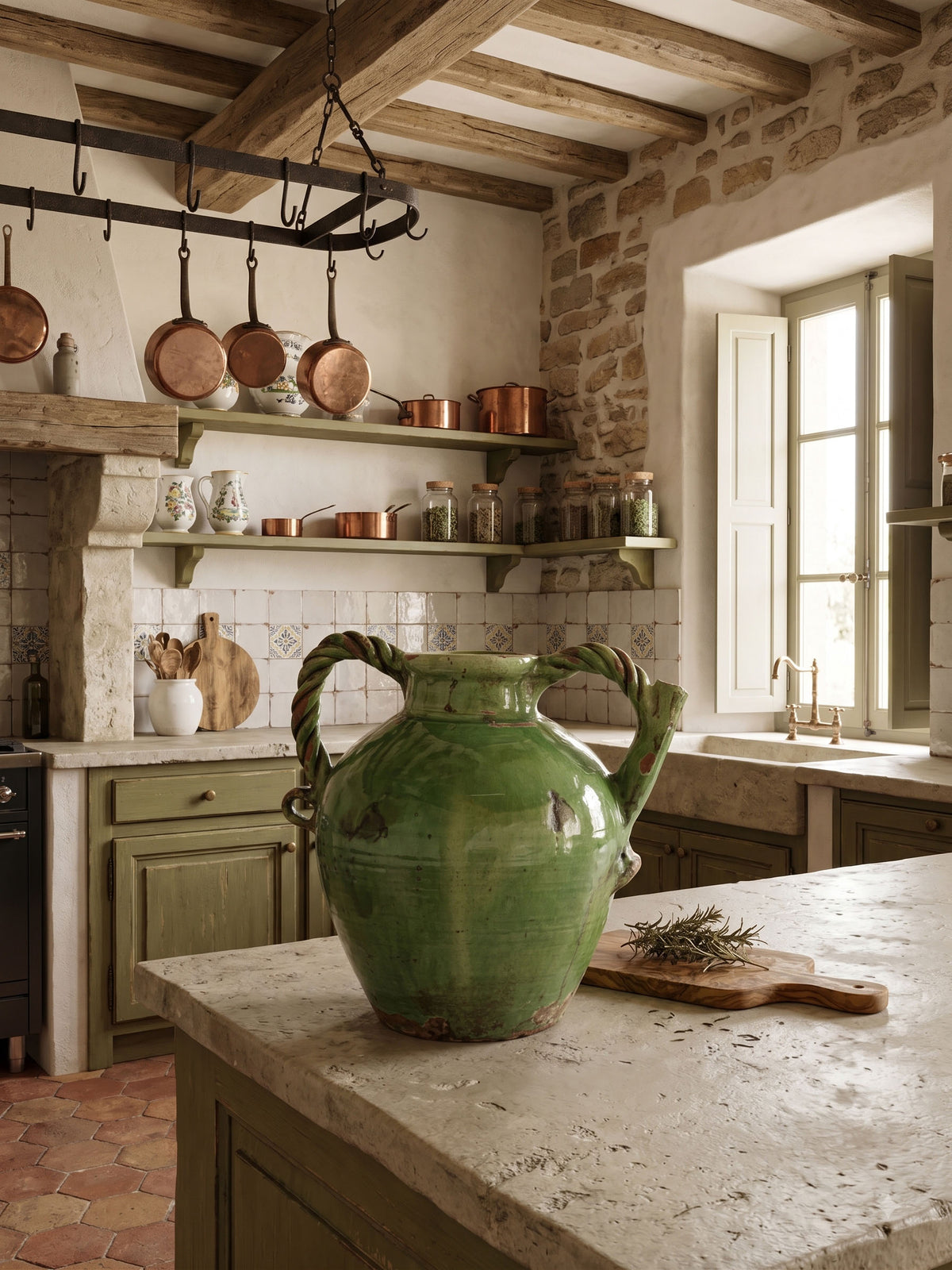 Generously proportioned French water jug