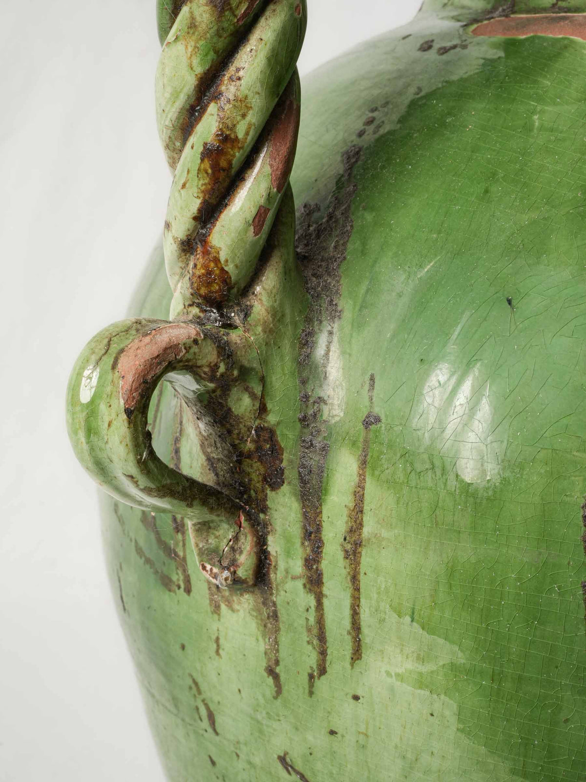 Bulbous body antique terracotta jug