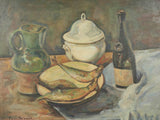 Antique Provençal oil painting artwork