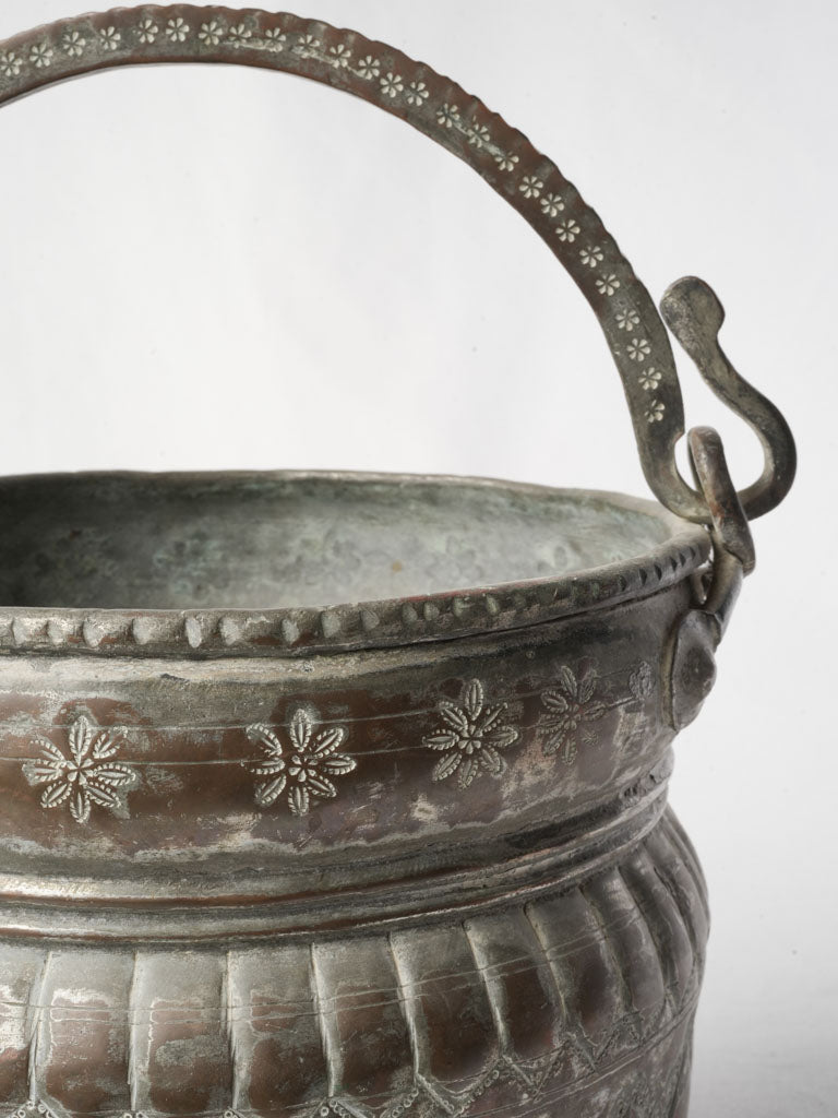 Artisanal chased design cachepot