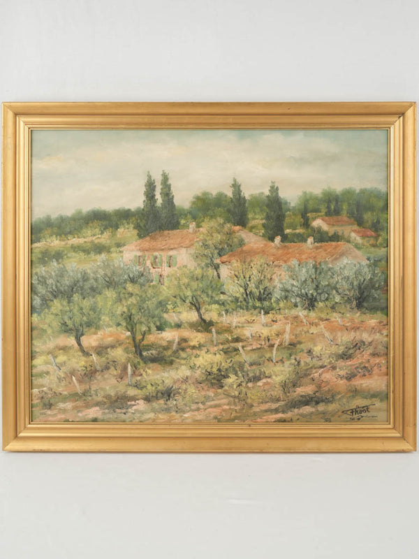 Charming Provençal oil-on-canvas landscape painting