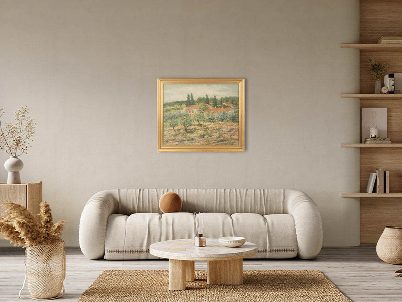 Timeless Mid-Century landscape oil painting