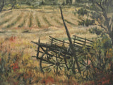 Classic black antique wagon country painting