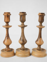 Classic turned wood candlestick set