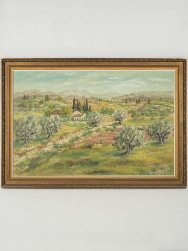 Vintage Provençal countryside landscape painting