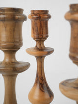 Artisanal olive wood silhouette candlesticks