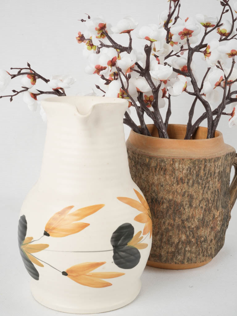 Charming 1970s handpainted floral jug
