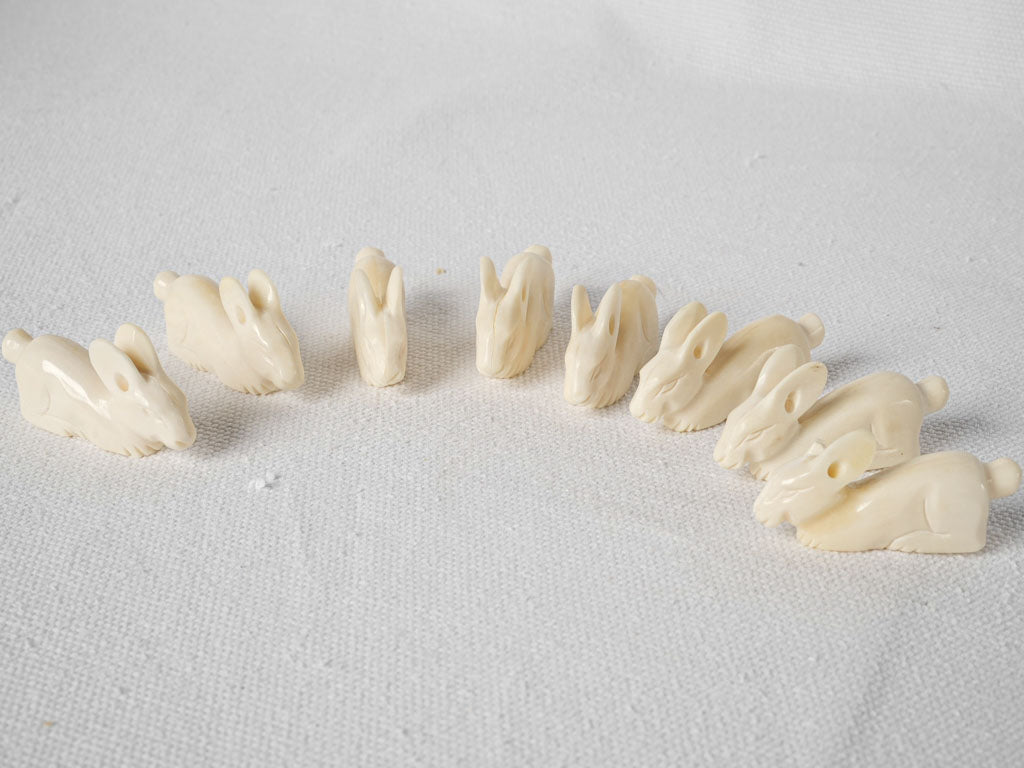 Vintage white rabbit ceramic cutlery rests