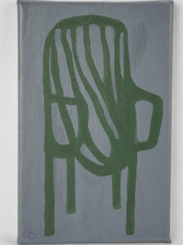 Vibrant bottle-green chair portrait