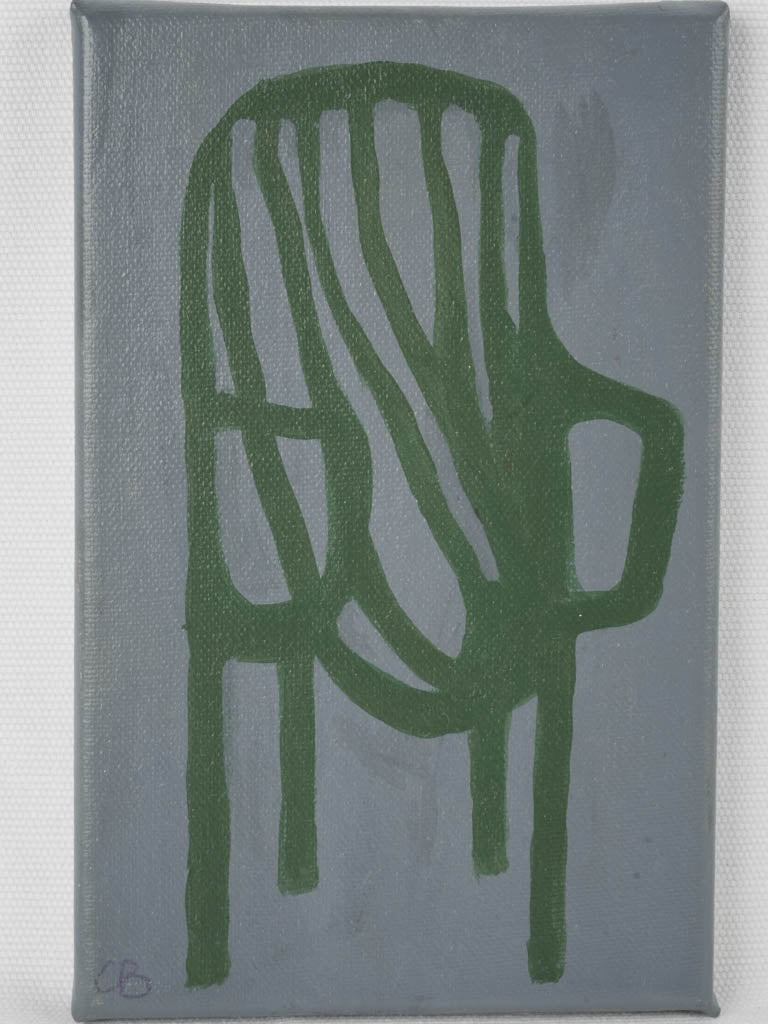 Vibrant bottle-green chair portrait
