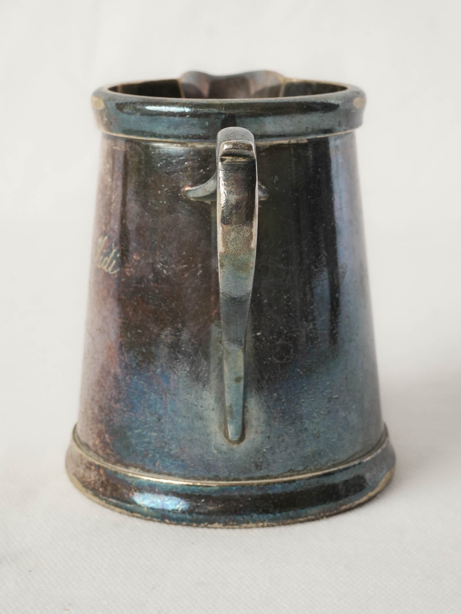 Antique French Silver-Plated Milk Jug from Hôtel du Midi, Avignon - 4¼"