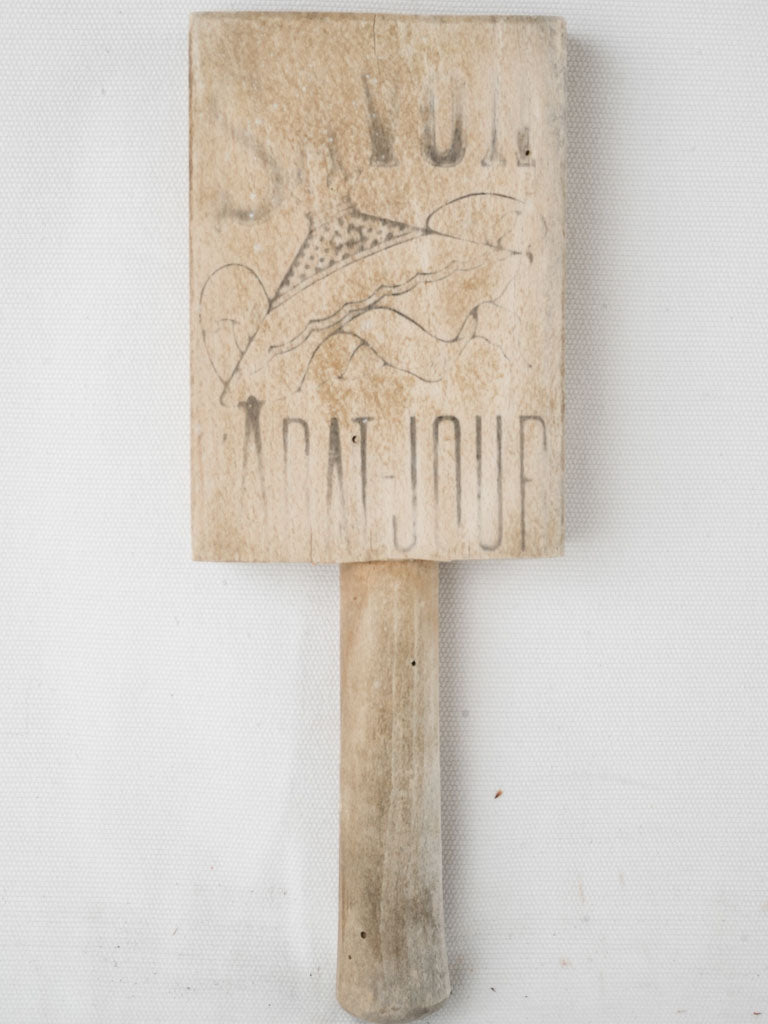 Weathered wooden rug beater - Quaint