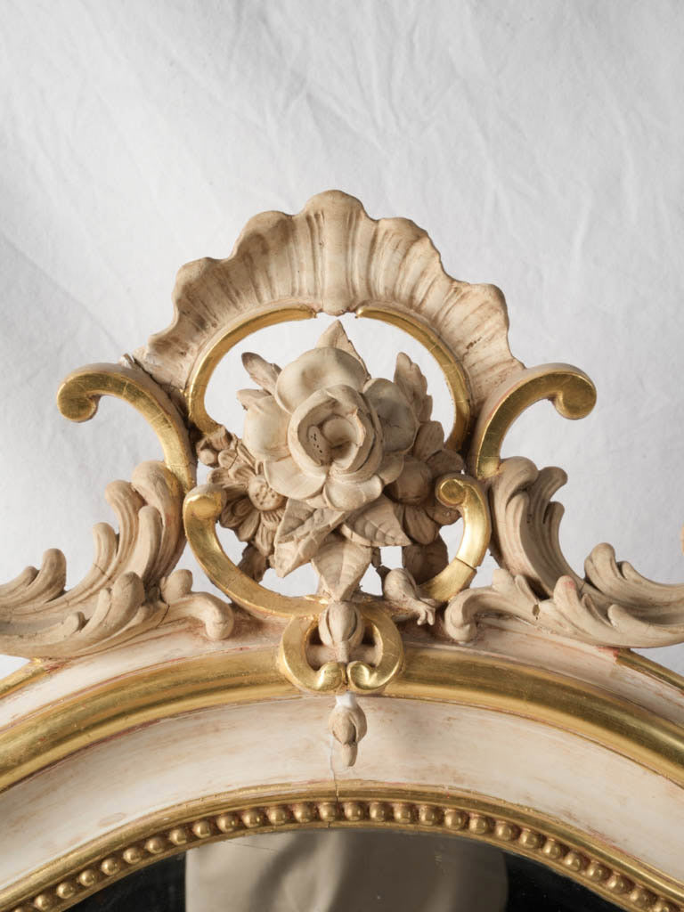 Detailed carved wood gesso mirror  