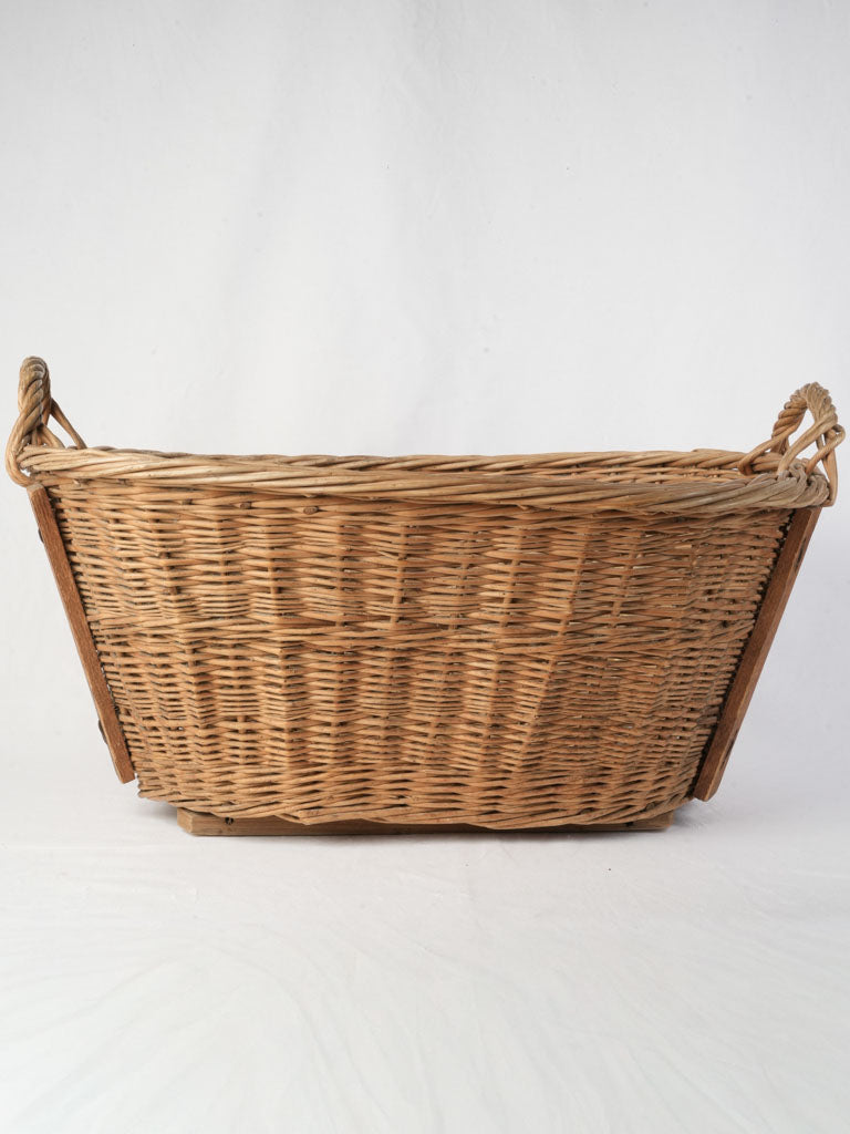 Warm-toned wicker container  