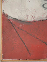 Contemporary red grey palette portrait