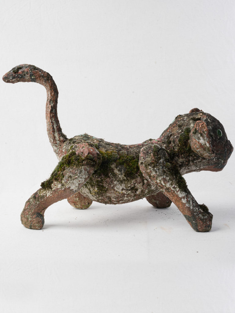 Mossy patina concrete tiger statue  