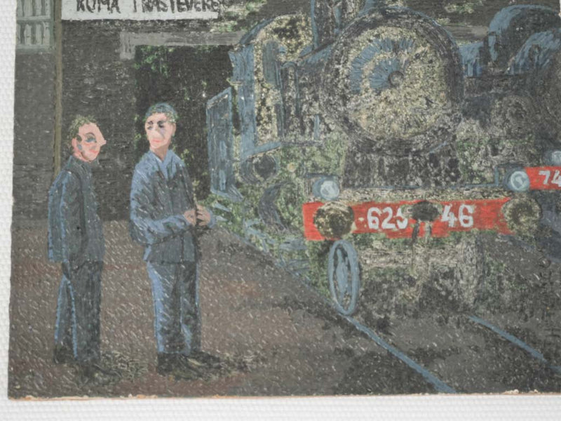 Small Hitchcock train-themed artwork