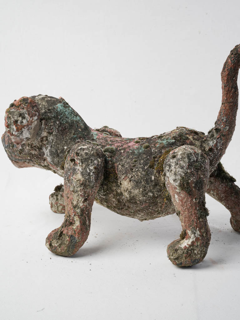 Playful demeanor concrete tiger piece  