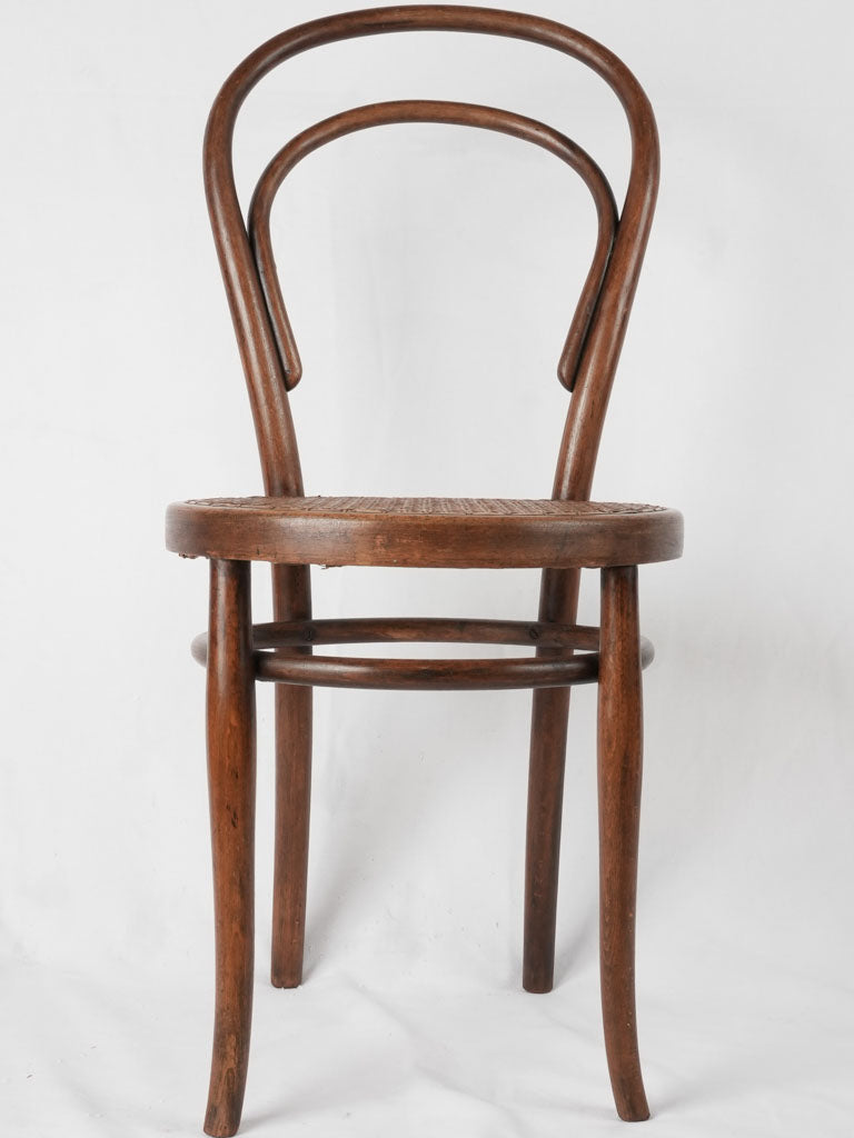 Set of antique French six bentwood bistro chairs