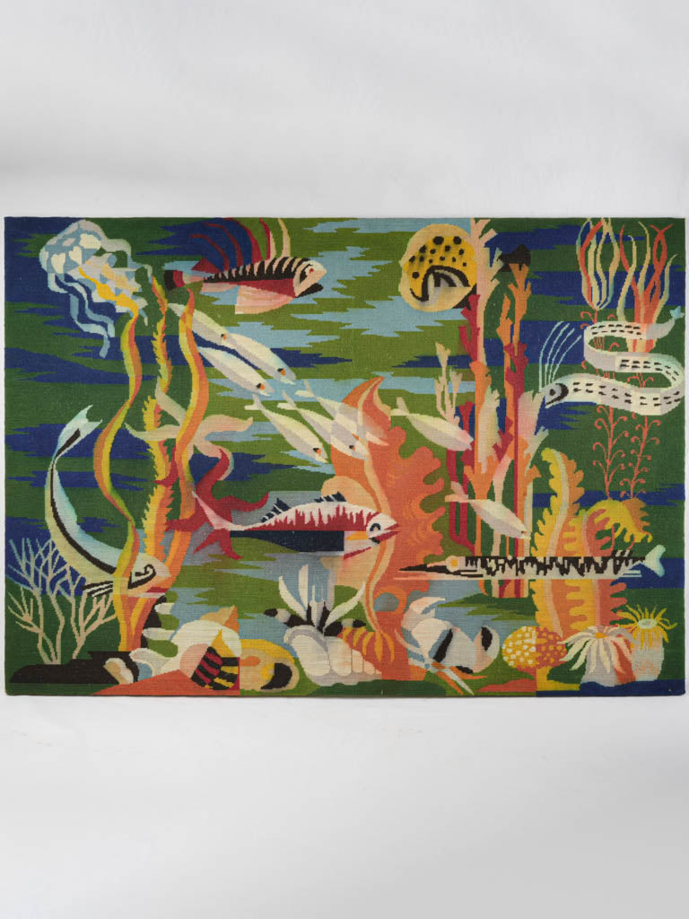 Vibrant vintage Mediterranean tapestry  
