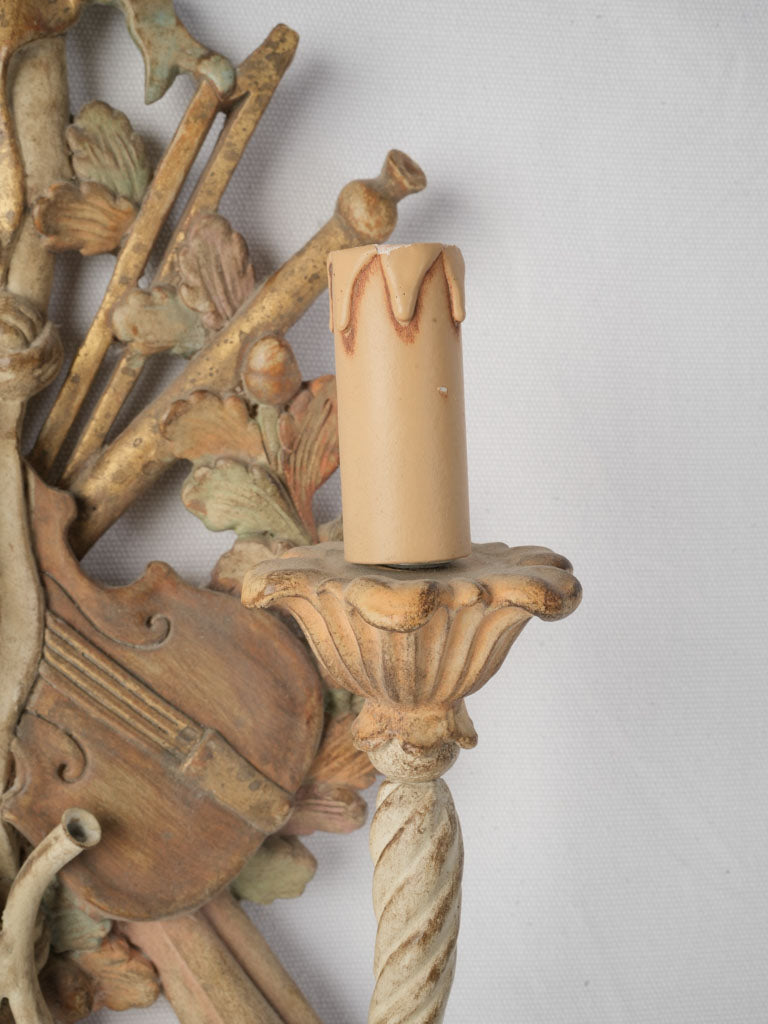 Mid-20th-Century Italian Two-Light Musical Trophy Sconce - 24½"
