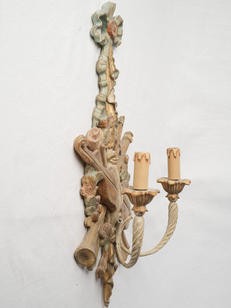 Mid-20th-Century Italian Two-Light Musical Trophy Sconce - 24½"