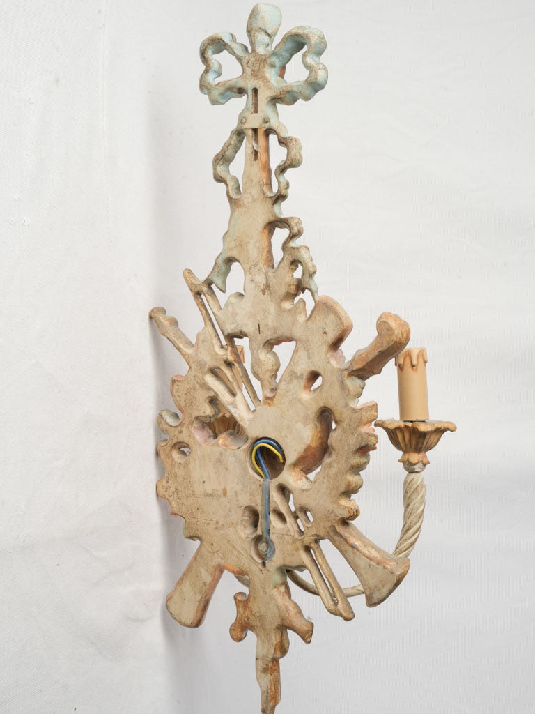 Mid-20th-Century Italian Two-Light Musical Trophy Sconce - 24½"