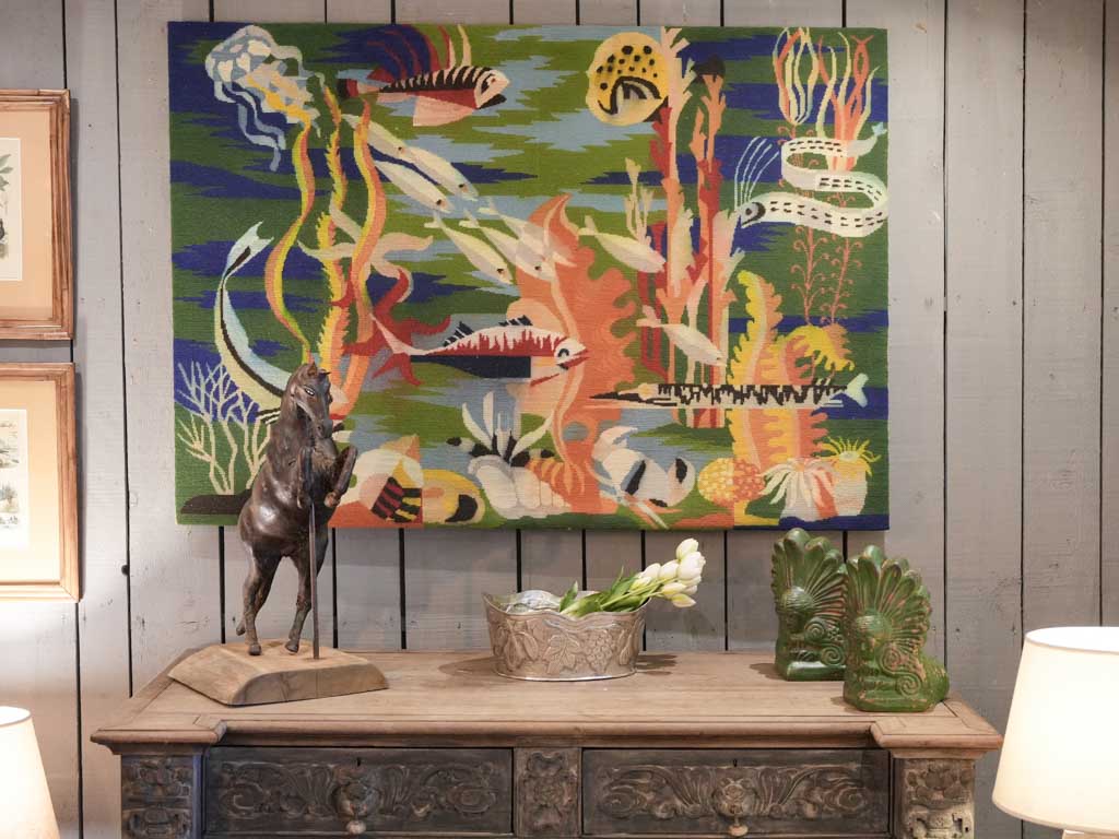 Intricate colorful marine life decor  
