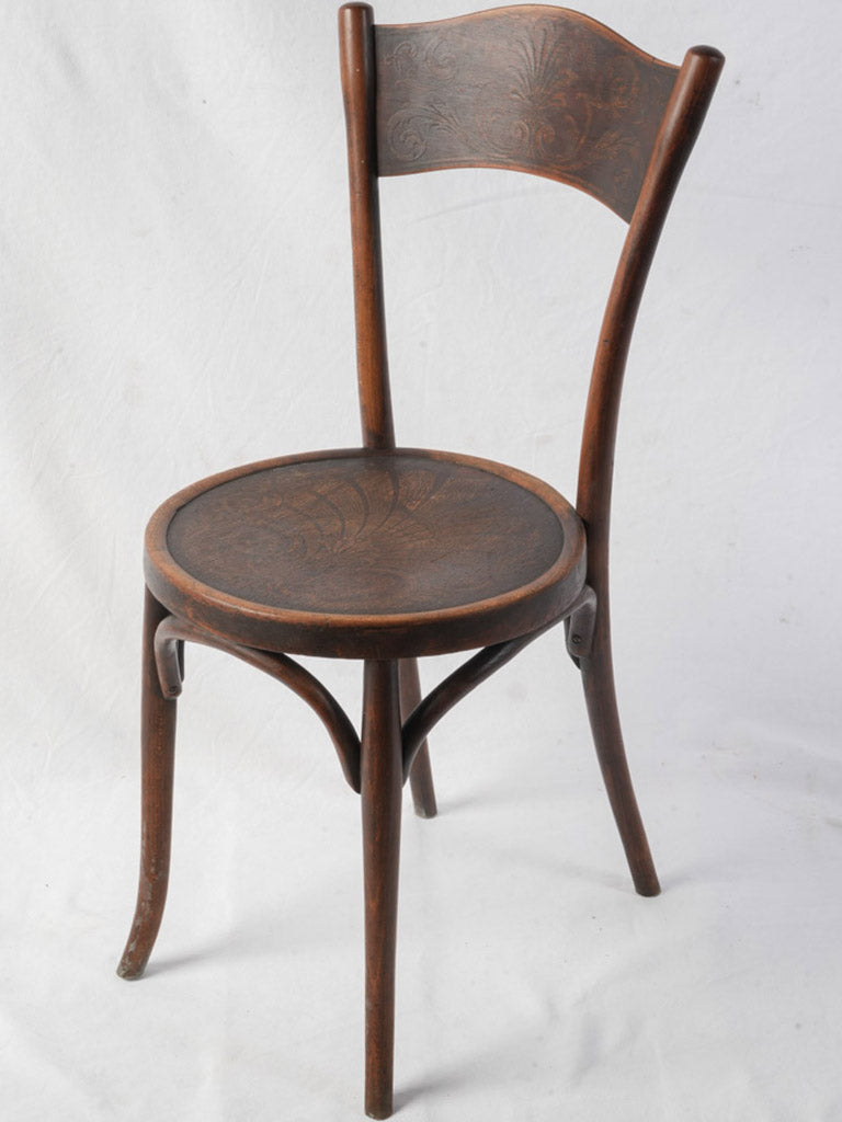 Rare Set Of 12 Antique French Bentwood Bistro Dining Chairs