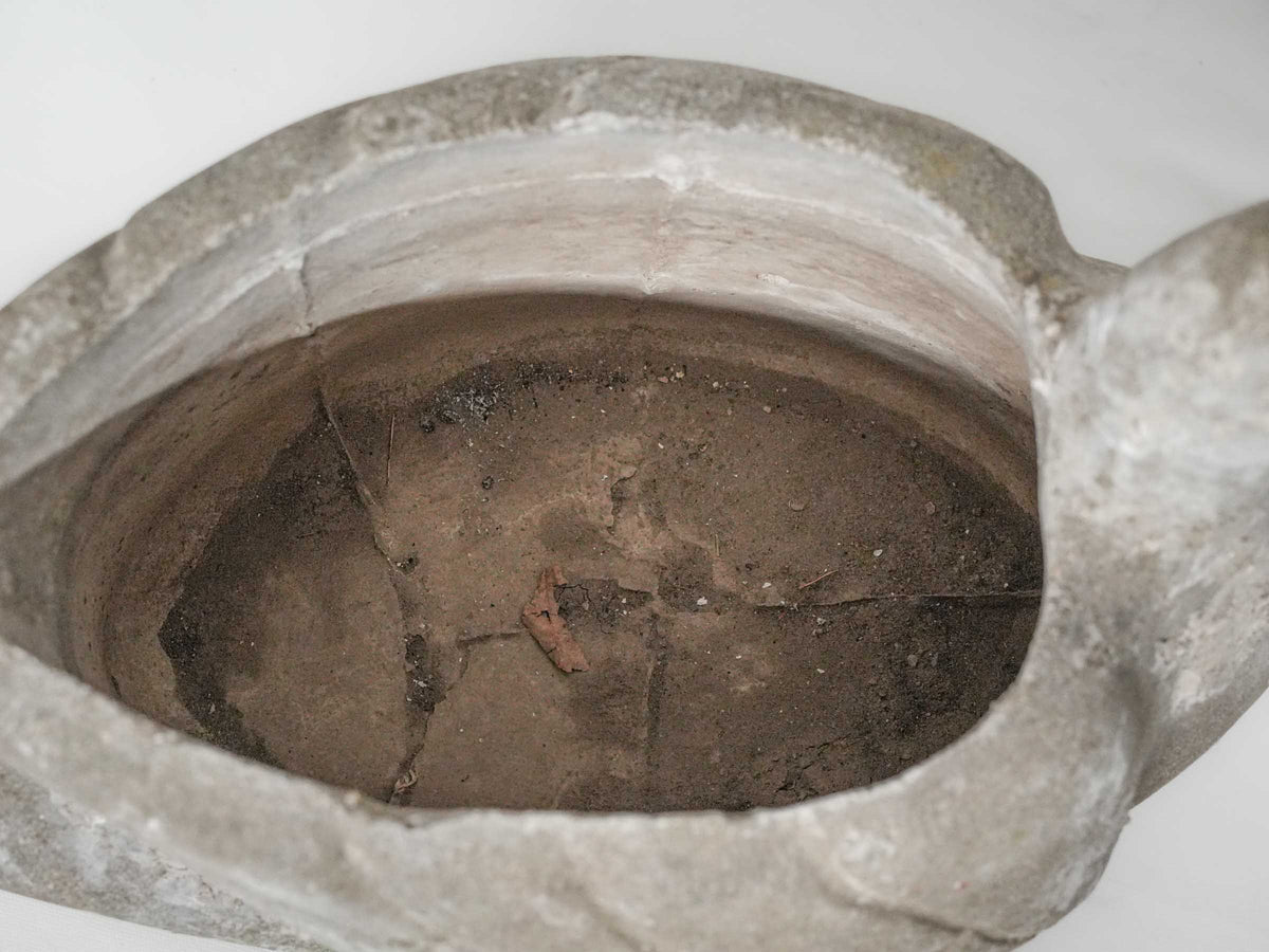 Painted detailed swan concrete pot  