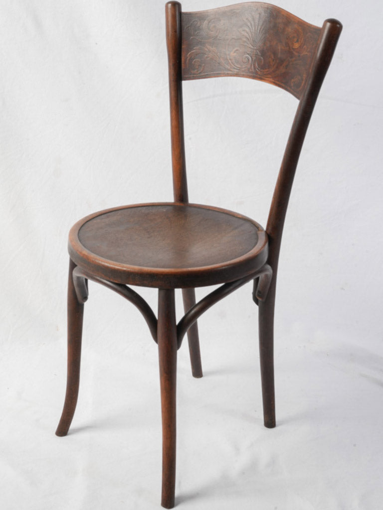 Rare Set Of 12 Antique French Bentwood Bistro Dining Chairs