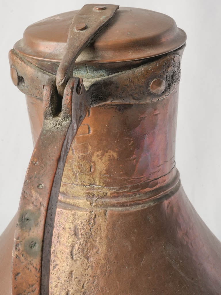 Decorative conical copper brewing pot  