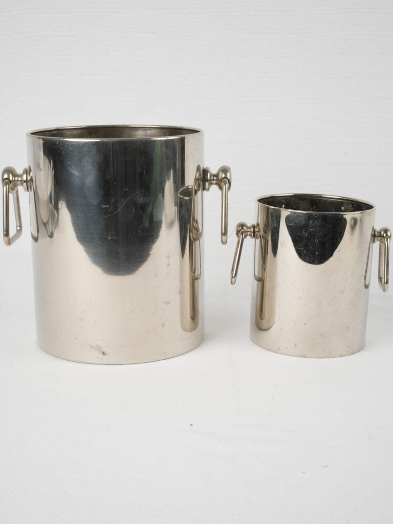 Vintage French stainless steel ice bucket