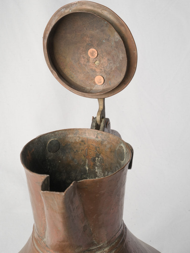 Warm patina copper household pot  