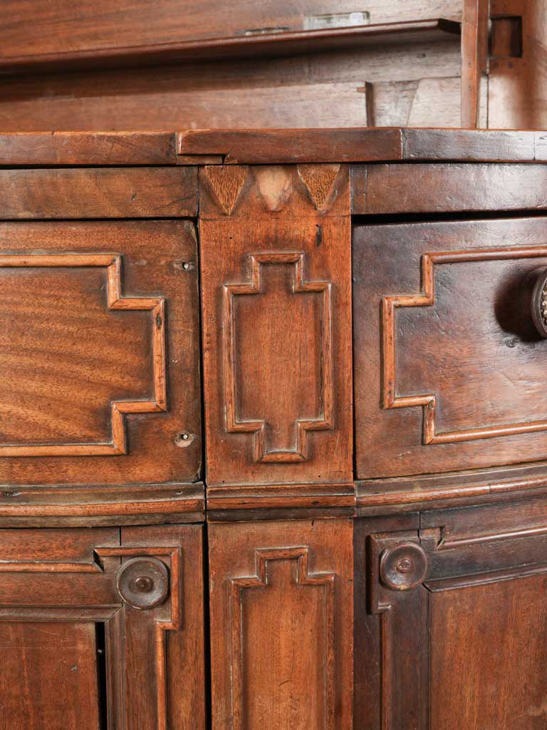 Elegant neoclassical walnut cabinetry bar  