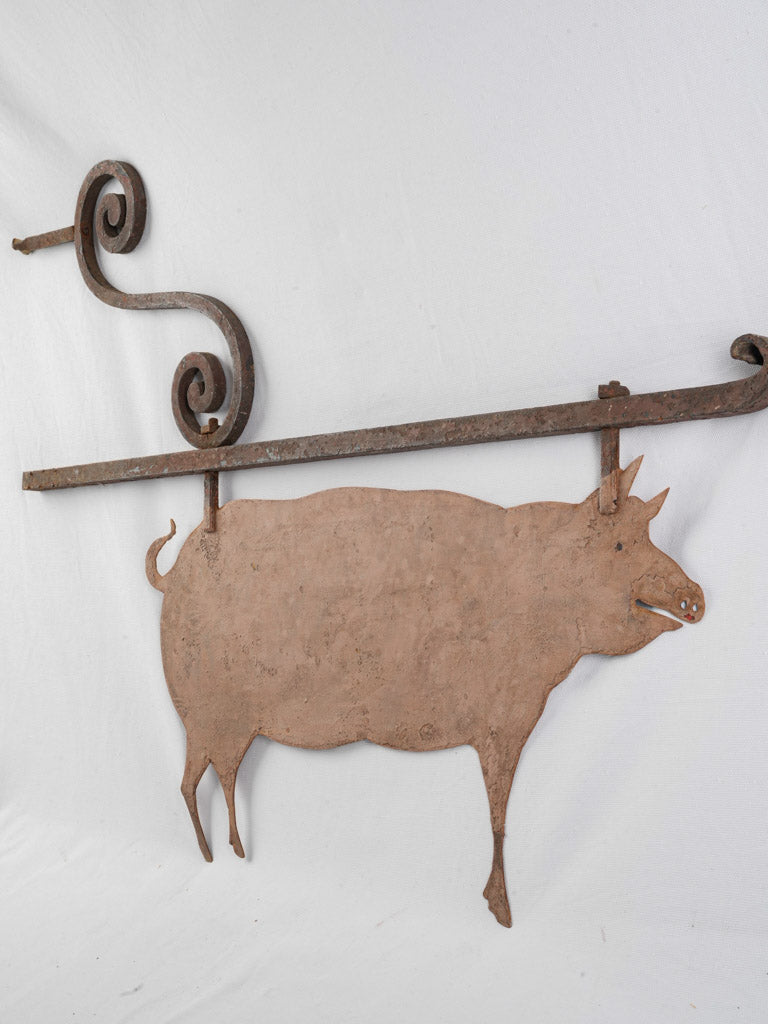 Late 19th-Century French Painted Metal Charcuterie Sign - 40¼"