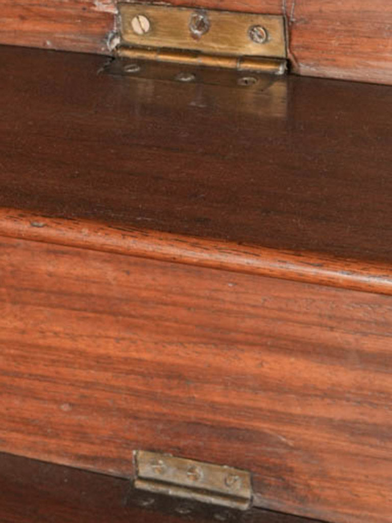 Refined walnut demilune bar cabinet  