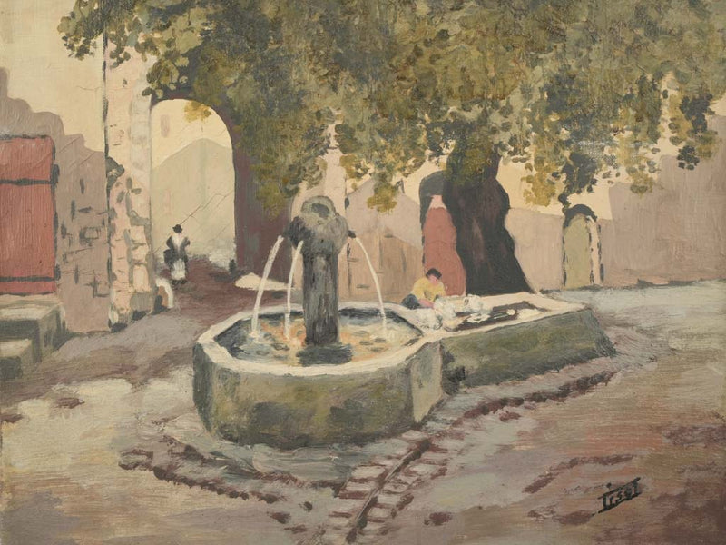 Rustic fountain scene by Felix Tisot